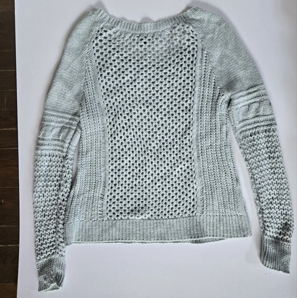 America Eagle wool cotton Crochet cable Knit Sweater women sz Large - Picture 7 of 9